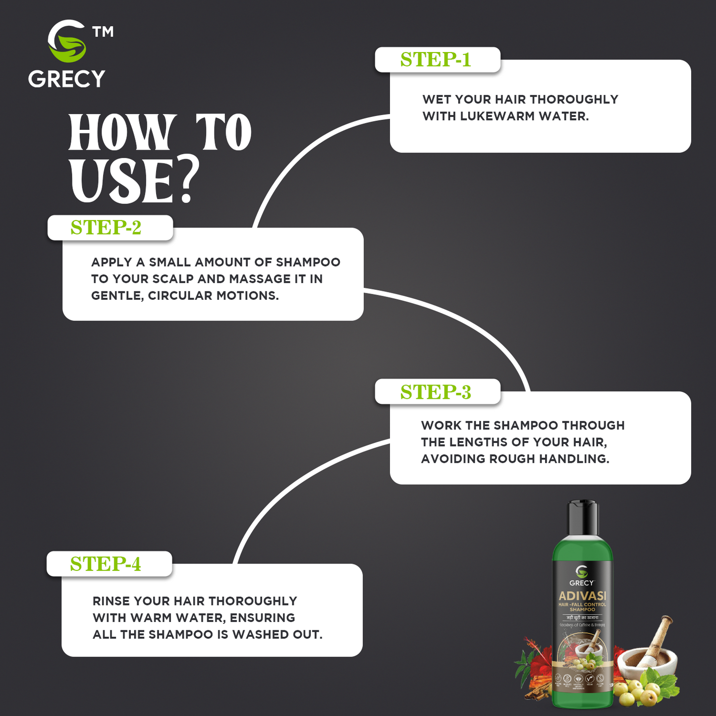 Grecy Adivasi Hair-Fall Control Shampoo (Jadibutti ka Khajana) (100ml)
