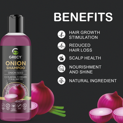 Grecy Onion Shampoo For All Hair Types (100ml)