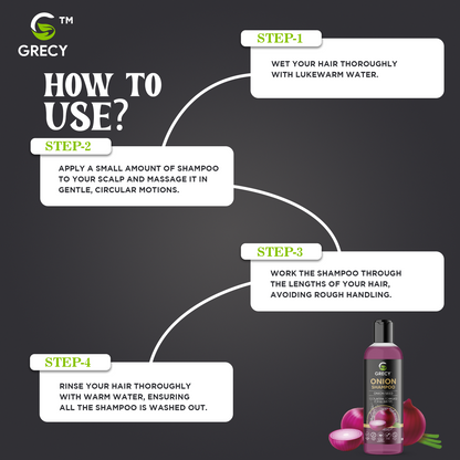 Grecy Onion Shampoo For All Hair Types (100ml)