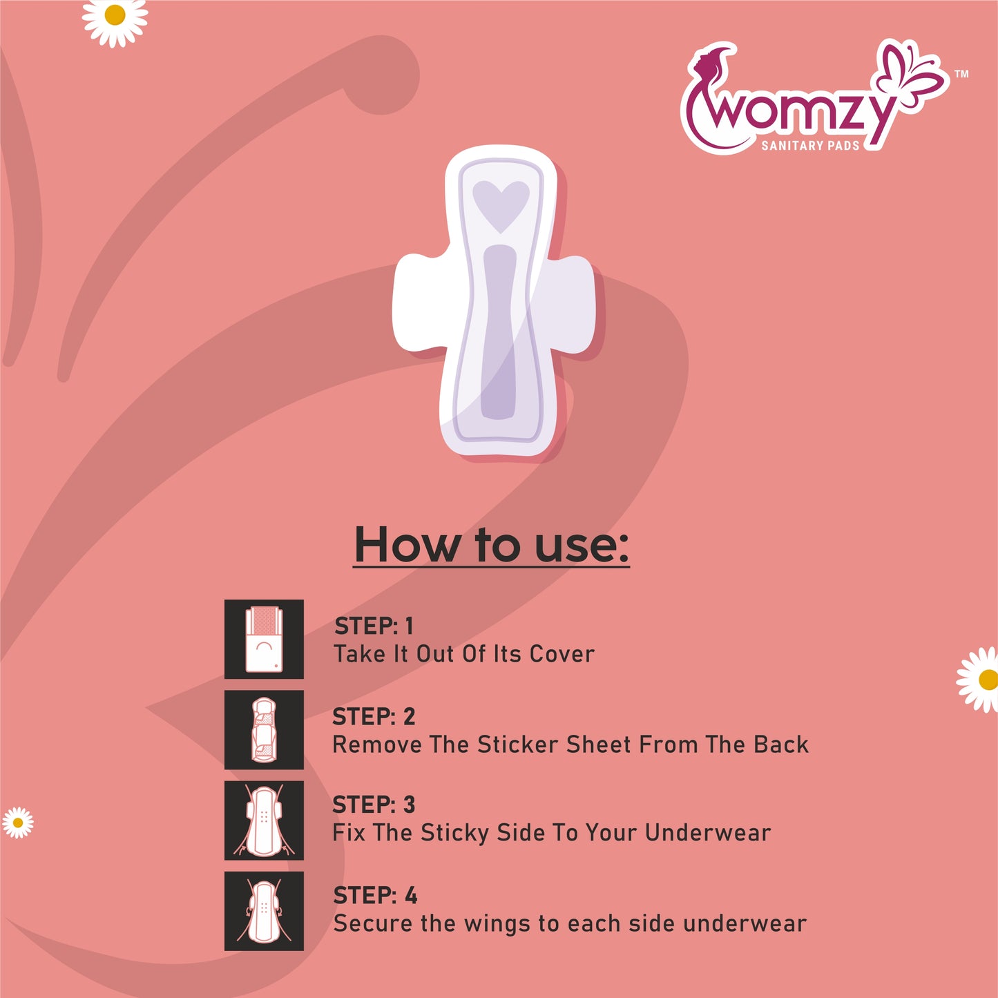 Womzy XXXL Maxi Cottony Jumbo Sanitary Pads With Advance Dry Gel Technology Sanitary Pad  (Pack of 40)