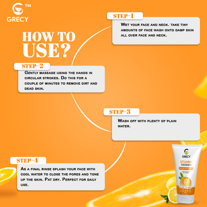 Grecy Vitamin C And Natural AHA Facewash Face Wash  (75 g)