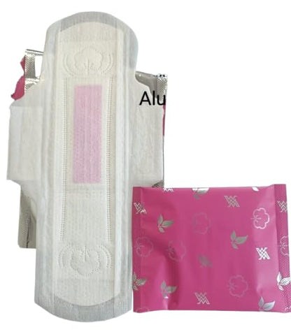 Womzy Mint Pad | Pure Cotton Sanitary Pads with Mint Fresh Cooling Feel | Pack of 30