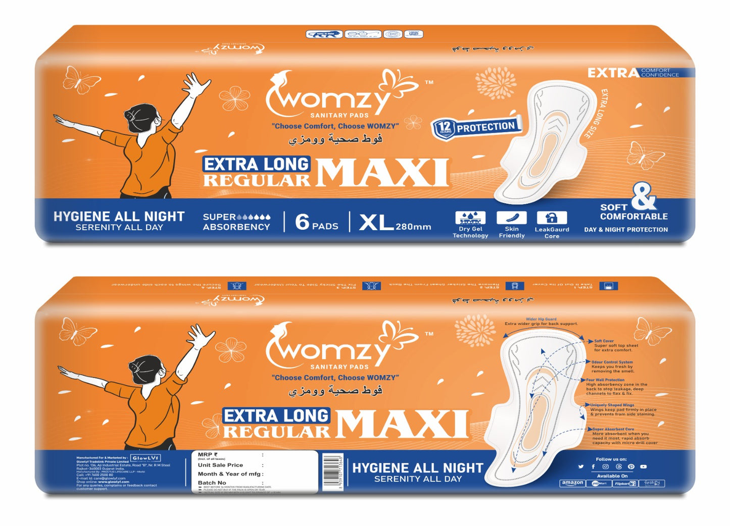 Womzy 280 MM XL  Straight Fit  (6 PCS  PACK)